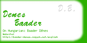 denes baader business card